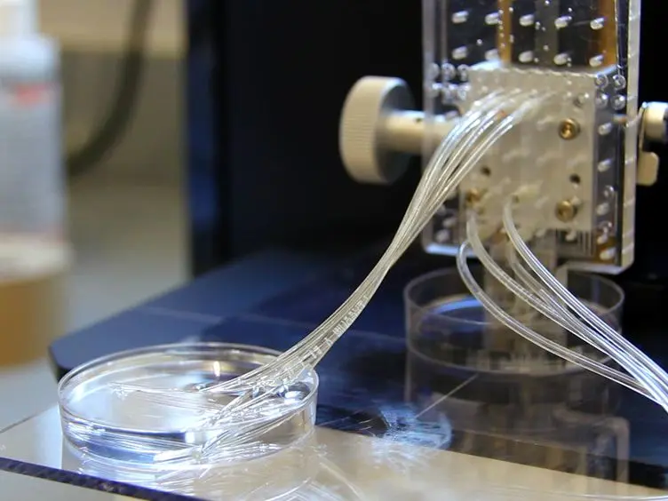 The Submerged Printing of Cells onto a Modified Surface Using a Continuous Flow Microspotter