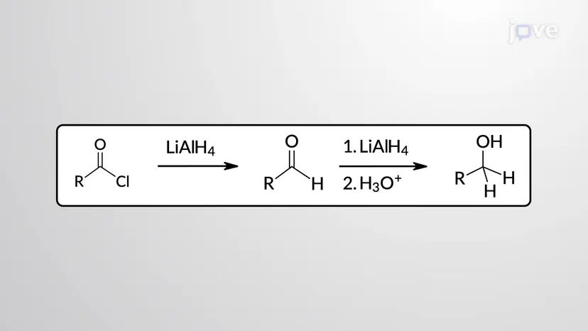 酸性ハロゲン化物からアルコール:LiAlH<sub>4</sub>の減少