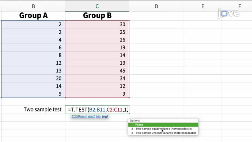 Microsoft Excel:スチューデント<em>のt</em>検定